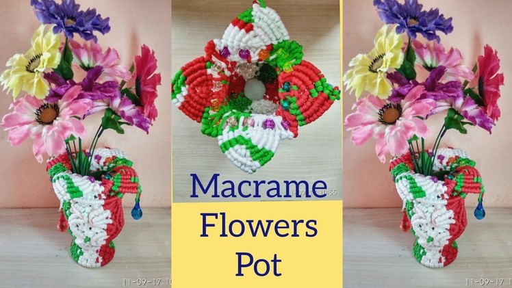 How To Make " Macrame Flower Pot. Macrame Flower Vase " Without Using Ball !! Full making video