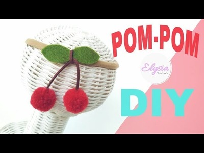 How To Make Mini Pom poms Ball From Yarn | Cherry Pom poms Headband DIY by Elysia Headband
