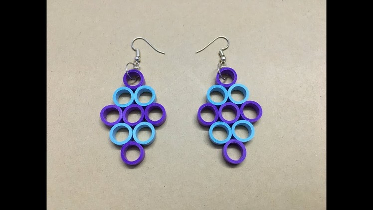 How to make paper quilled earrings at home. easy paper jewellery