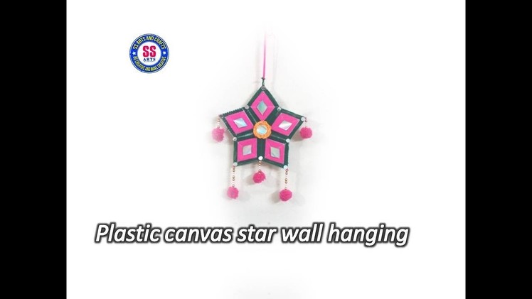 How to make Plastic canvas Star Wall hanging at home.Plastic canvas Room decor ideas