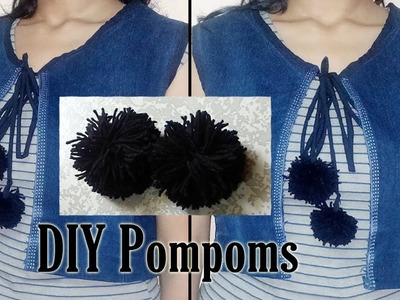 How to make Pompoms and attach to a coat.jacket | Niya Kumar