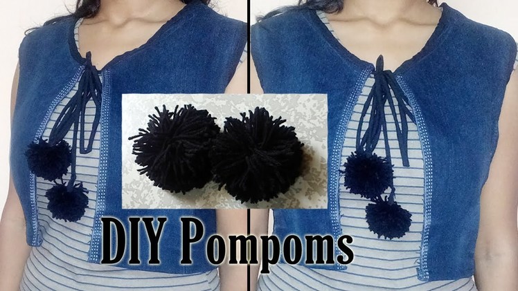 How to make Pompoms and attach to a coat.jacket | Niya Kumar