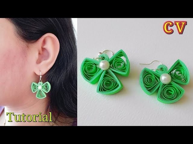 How to Make Quilling Earrings. Paper Quilling Earrings. Tutorial. Design 73