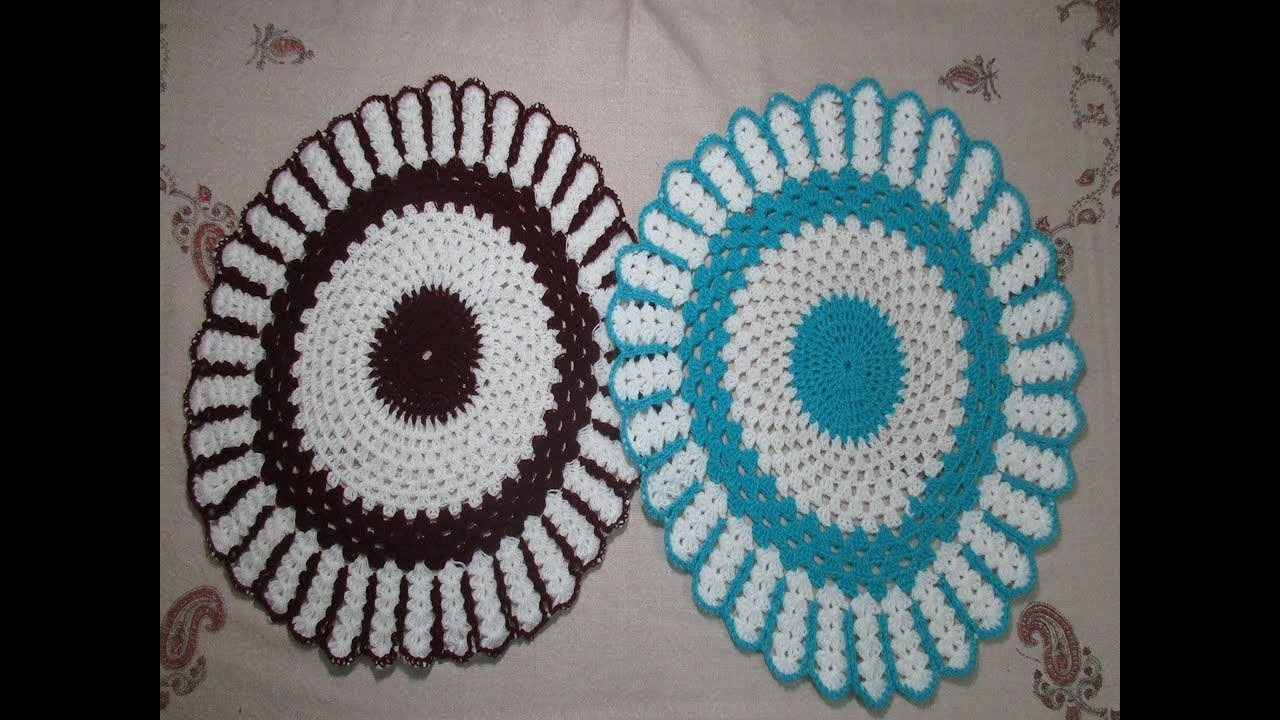 how-to-make-round-crochet-table-mat-hindi