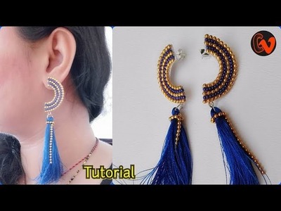 How to make silk thread earrings. Silk thread tassel earrings. Silk thread jewellery making