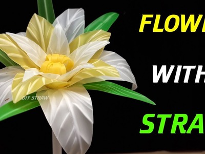 ???? How to make straws flowers easy - Drinking straws flower tutorial #DIY Art Straws