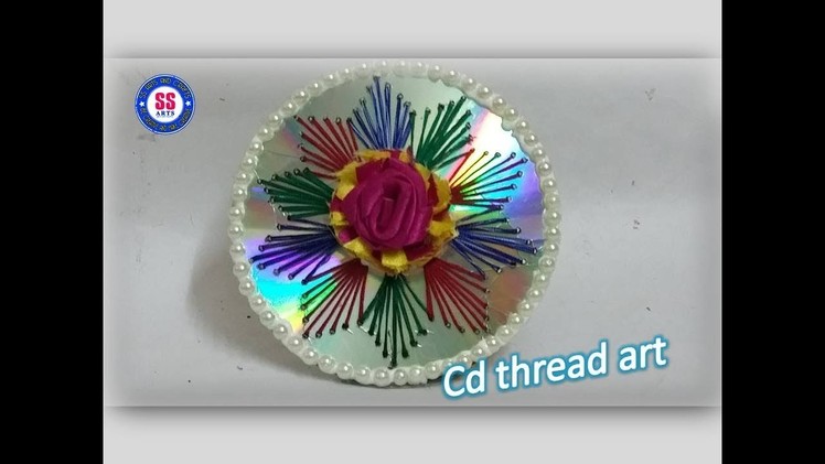 How  To Make String Art in CD.Best out of the Waste. cd wall decor.cd gift item