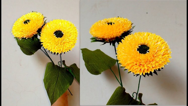 How to make Teddy Bear Sunflower. Helianthus Annuus Teddy Bear (flower# 201)