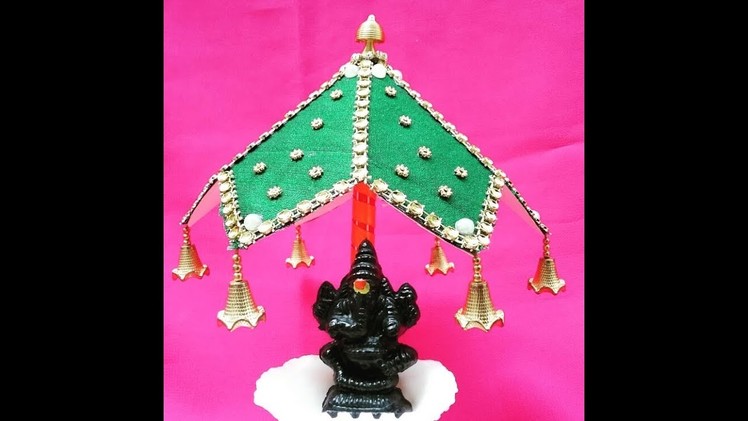 How to make umbrella for Lord Ganesh ,DIY - Ganesh chaturdi special ,how to make umbrella at home