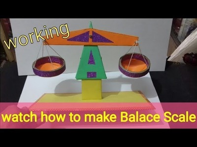 ✔????How to make working balace scale for kids at home || diy balance scale || weighting scale