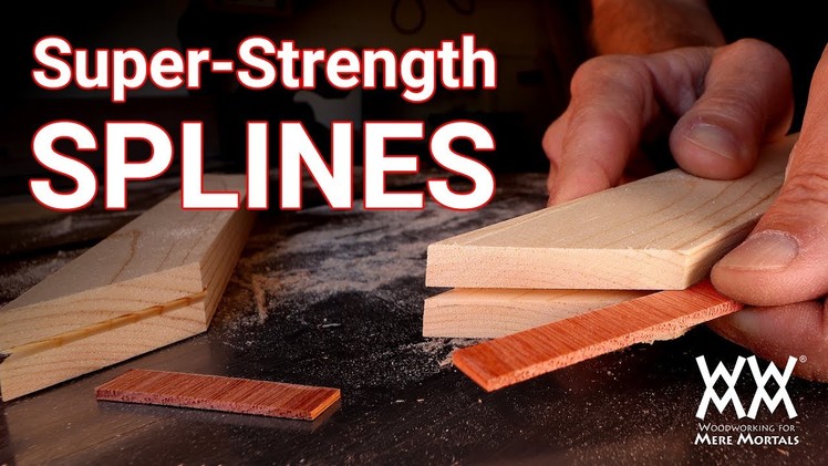 How to reinforce miter joints with super-strong splines. Simple woodworking jig.