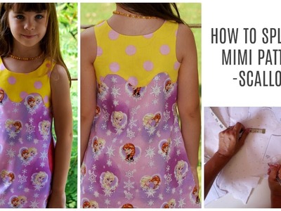 How to sew a scalloped edge, curve on a girl's dress, pinafore dress, childs dress