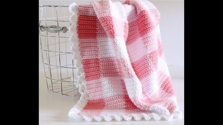 How to start and change colors in a gingham crocheted blanket