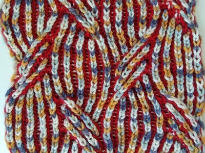 Mirrored cable, two-color brioche stitch knitting pattern + free chart