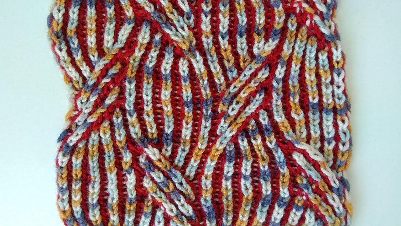 Mirrored cable, twocolor brioche stitch knitting pattern + free chart
