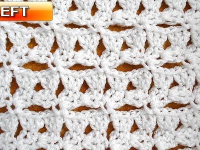 Ninja Stars Crochet Stitch - Left Handed Crochet Tutorial