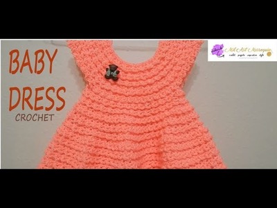 PEACH DRESS CROCHET 0-3 months and any size. Part 1