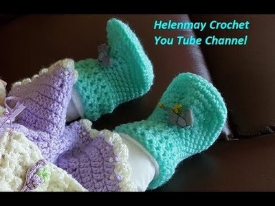 Quick Easy Beginner Perfect Crochet Baby Braided Cable Booties Part 2 of 2 DIY Video Tutorial