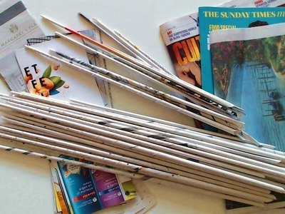 Rolled paper sticks. How to make paper weaving sticks.