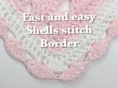 Shells stitch crochet border fast and easy for beginners #78