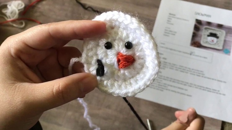 Snowman Applique Crochet Tutorial - XMAS CAL
