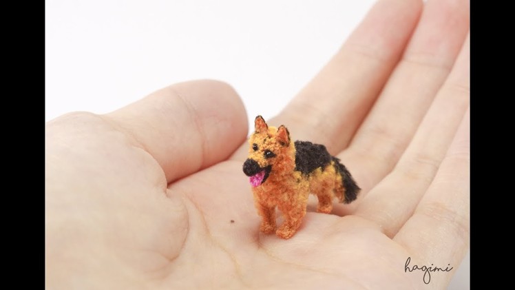 Tiny Beagle Dog - Cute German Shepherd dog - Micro Amigurumi Crochet