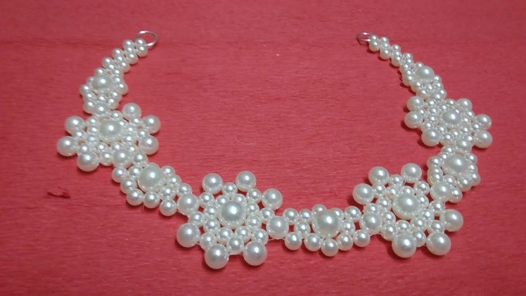 #8 How to Make Pearl Beaded Necklace || Diy || Jewellery Making