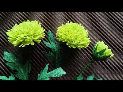 ABC TV | How To Make Green Chrysanthemums Paper Flower From Crepe Paper - Craft Tutorial