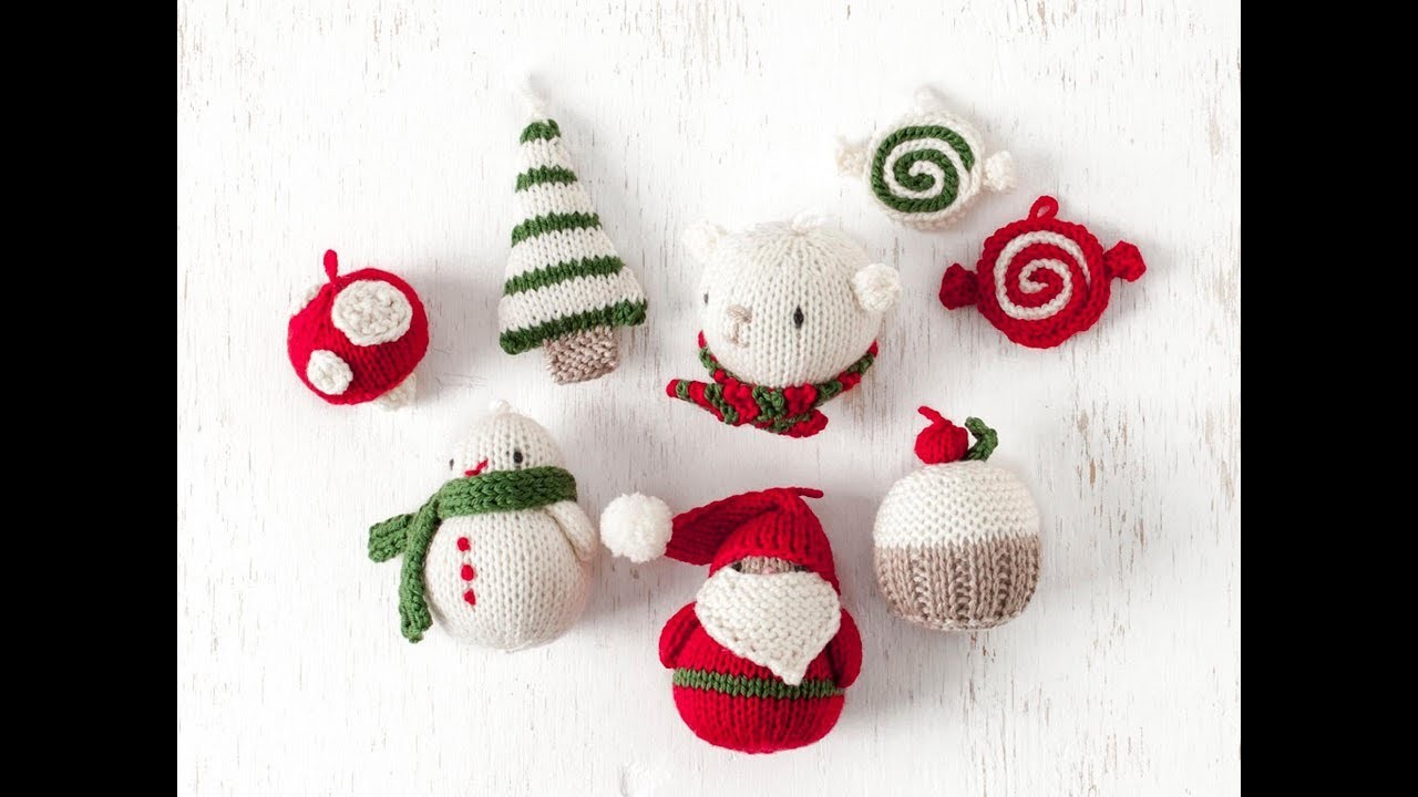 Amigurumi Christmas Ornament Set Knitting KIT - Christmas Ornament Pattern + Yarn