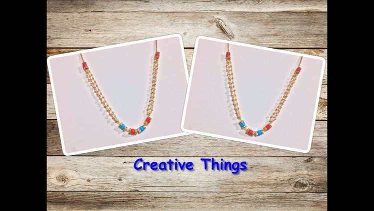 Designer Necklace || How To Make Pearl Link Chain Necklace At Home || Creative Things