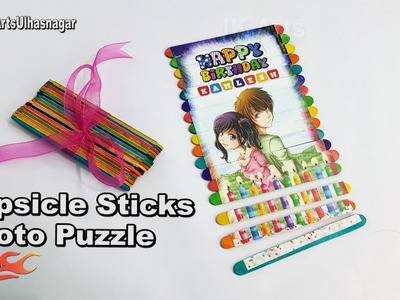 DIY  Birthday Gift Idea | How to make a popsicle stick photo puzzle | JK Arts 1280