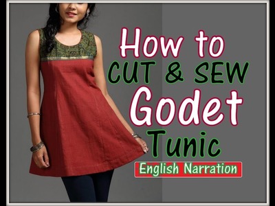 DIY Easy Making of How to Cut and Sew Godet Tunic Top | Triangles PANELS attaching on KURTI