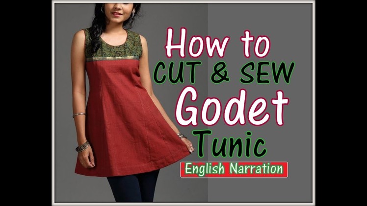DIY Easy Making of How to Cut and Sew Godet Tunic Top | Triangles PANELS attaching on KURTI