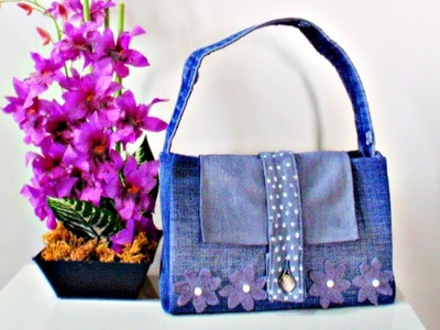 DIY Handbag * How to Make a Bag from Old Jeans *NO SEW