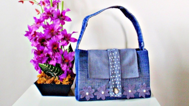 DIY Handbag * How to Make a Bag from Old Jeans *NO SEW