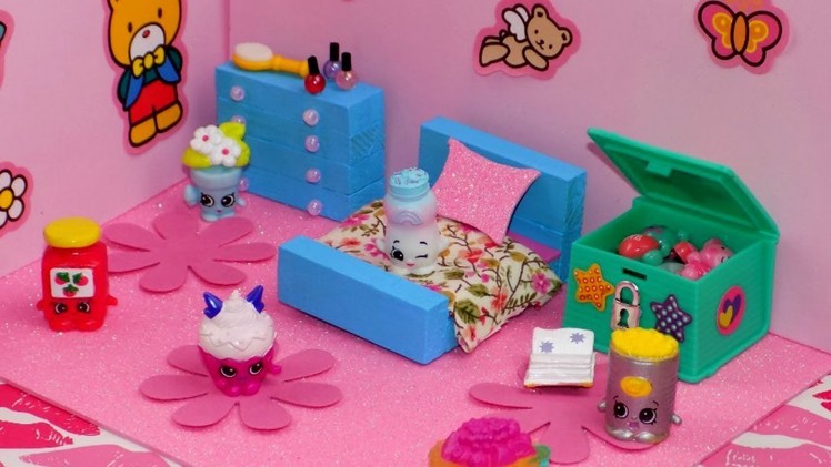 DIY Miniature Dollhouse Girly Shopkins Bedroom - How to Make LPS Crafts & Miniature Dollhouse Things