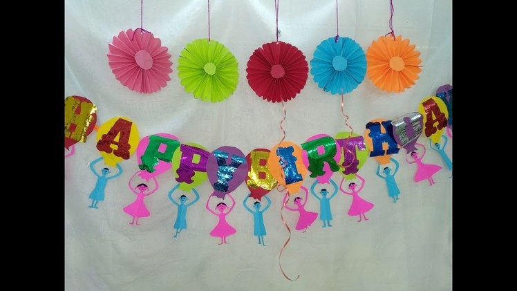 DIY Paper Crafts:How to make Birthday Banner at home for kids.Make your own birthday banner