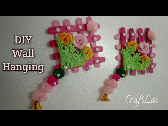 DIY Wall Hanging With IceCream Sticks | Best out of Waste | How To | CraftLas