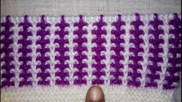 Easy Two Color Knitting Pattern No.38|Hindi