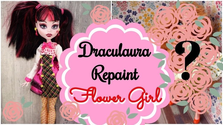 Flower Girl  - Monster High Draculaura Doll Repaint  How to customize BJD Easy  Custom Faceup Barbie