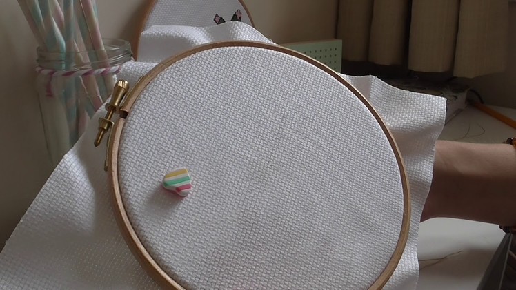 How to cross stitch with light effects thread