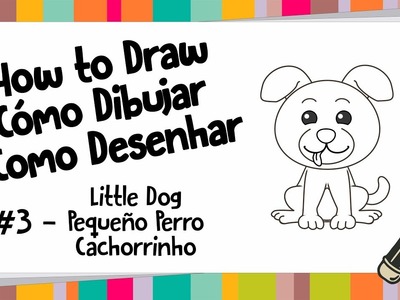 How to Draw a Little Dog (BINGO) | #3 Art & Craft Fofo Panda | English + Spanish + Portuguese | 4K