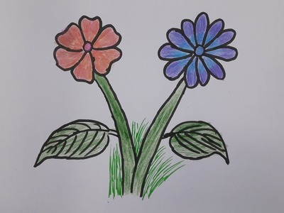 How to Draw Simple Flowers for Kids * Flower drawing * Simple drawing || Avro Drawing School