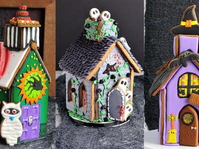 How to Make 3 AMAZING HALLOWEEN GINGERBREAD HOUSES by HANIELA'S
