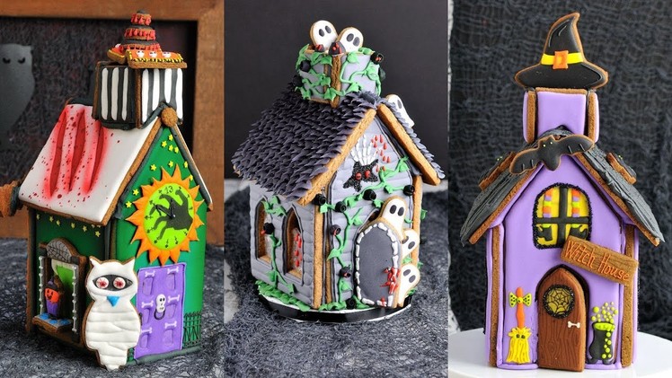 How to Make 3 AMAZING HALLOWEEN GINGERBREAD HOUSES by HANIELA'S
