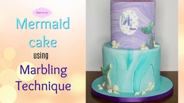 How to make a Marble cake for a Mermaid inspired theme  cake