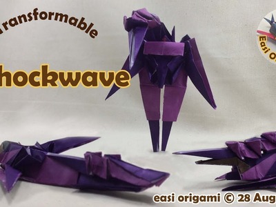 How to make a Papercraft, Origami Shockwave (requires 3 straight cuts)