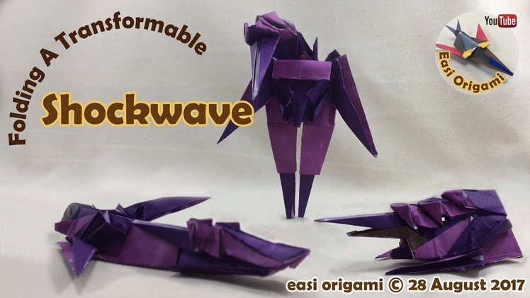How to make a Papercraft, Origami Shockwave (requires 3 straight cuts)