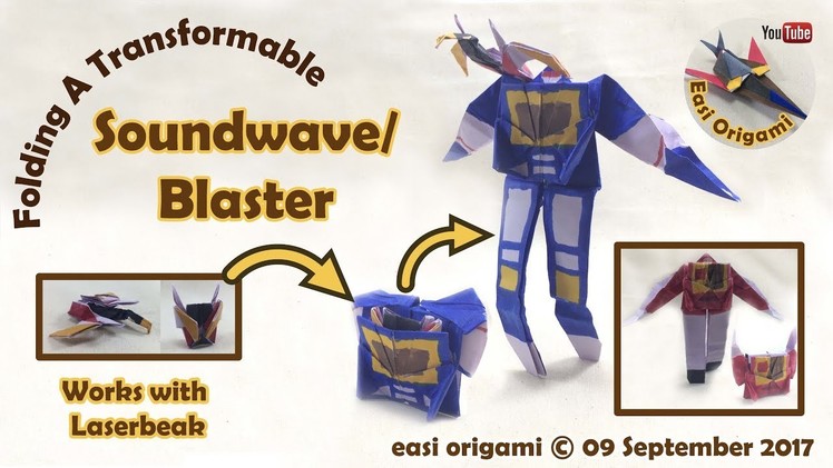 How to make a Papercraft, Origami Soundwave. Blaster (requires 1 straight cut)