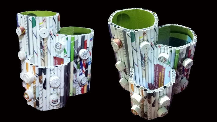 How to make a Pen Stand. Organizer From Newspaper